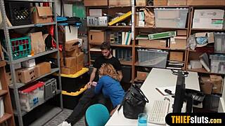 I am the busty milf LP officer ordering a thief to lick my pussy at work.