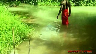Ebony African Wife and Pastor During Water Baptism