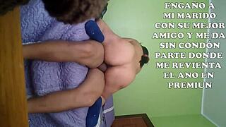 Latina wife turns husband cuckold with friend in raw anal