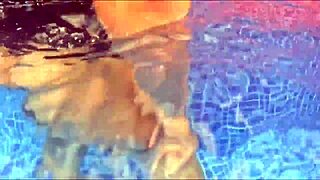 Big ass milf masturbates in pool