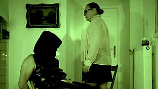 Dominatrix Mistress April Humiliates Man with Caning and Bondage in the House