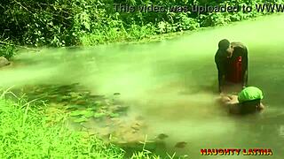 Ebony African Wife and Pastor During Water Baptism