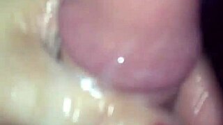 red nail hand stroking cock until cum shoots out.