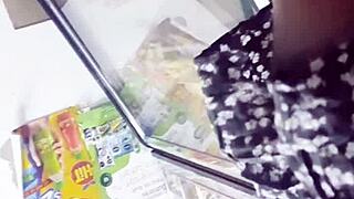 Intense Upskirt Spying Under Skirt In The Store.