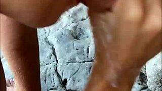 i gave a risky beach blowjob to a sloppy teen model, pov style