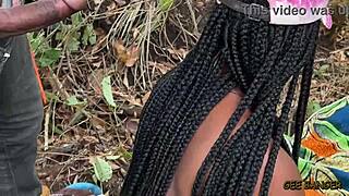 Latina with huge ass and big tits gets blowjob in holiday bush