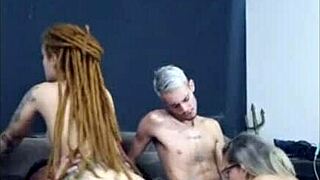 Blonde in Group Action with Brazilian Cuckold