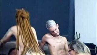 Blonde in Group Action with Brazilian Cuckold