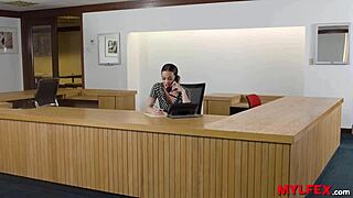 The unique hot receptionist in the company gets fingered