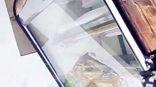 Intense Upskirt Spying Under Skirt In The Store.