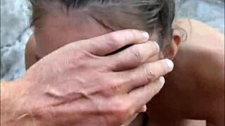 i gave a risky beach blowjob to a sloppy teen model, pov style