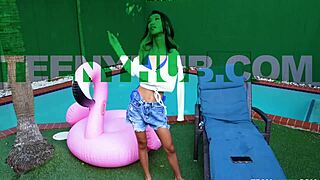 Tiny booty Xoey Li and James Angel engage in intense licking and blowjob