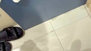 Horny bodybuilder in shower with big cock action!