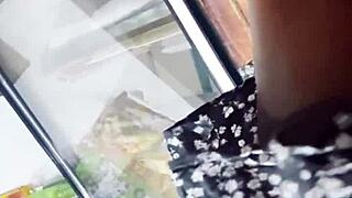 Intense Upskirt Spying Under Skirt In The Store.
