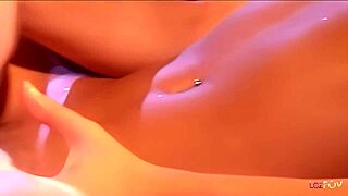 Blonde Brunette Lesbians Lick Pussy On Sofa