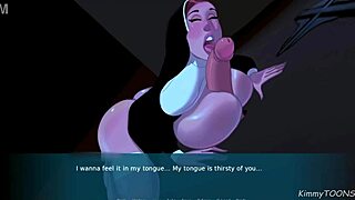 Nun's Sinful Encounter in Church Confession Booth with Huge White Cock