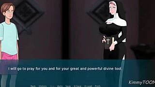 Nun's Sinful Encounter in Church Confession Booth with Huge White Cock