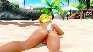 helena enjoys private beach teasing with big ass close ups