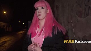 Pink-haired Euro slut gets picked up and pounded hard in Prague streets.