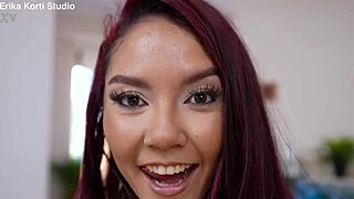 Beautiful Colombian teen Allisonsweet gets face fucked and tight ass pounded by huge cock.