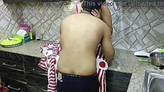 Wow! Sexy stepmom Saara lets stepson drill her in kitchen!