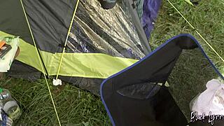 Girlfriend gives risky camping blowjob in POV while nobody sees.