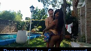 I watch Ayun and Panteras flirting in the garden