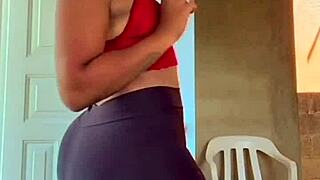 Big ass prostitute shows off marked panties