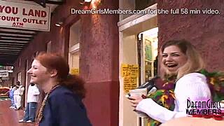 freaks flash tits at mardi gras party outdoor