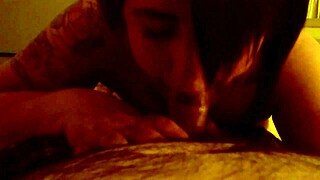 My friend gives me an amazing blowjob at home