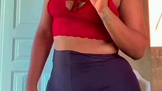 Big ass prostitute shows off marked panties