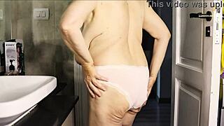 The intoxicating smell of your stepmoms panties drives you wild, and she loves it.