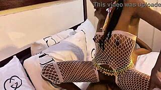 Homemade fun with young step cousin's assets.