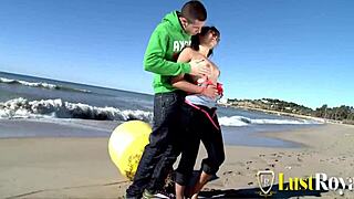 naughty brunette and her boyfriend in outdoor close up fingering masturbation