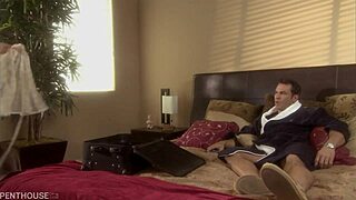 blonde wife lindsey meadow gags on cock before pussy pounding