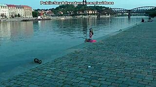 Skinny Chick Gets FUCKED in Tight Holes in Public Park!