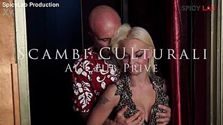 in the swinger club, blonde heels anal fucking group blowjob creampie night unfolds