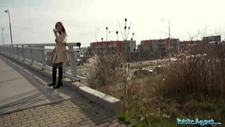 'super sexy brunette shows tits and ass for big cock'