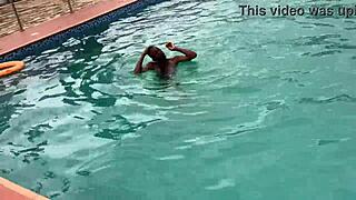 After pool fun, I fucked that curvy BBW for a huge cumshot