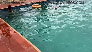 After pool fun, I fucked that curvy BBW for a huge cumshot