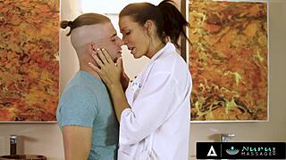 nuru massage - busty milf reagan foxx makes stepson cum on her big titties