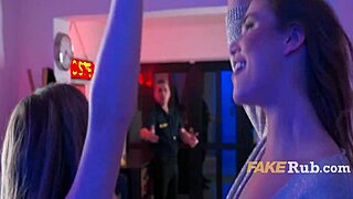 Security guard seduced by vaping party girls in dorm threesome