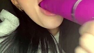 teen american exchange student goes solo with toys and squirts