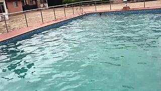 After pool fun, I fucked that curvy BBW for a huge cumshot