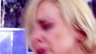 Blonde teen's cunt spills with creampie!