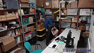 Huge tits teen squirts for officer at work