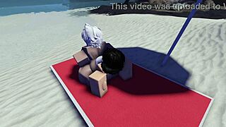 The Roblox Slut Gets Caught On The Public Beach And Is Used In Doggystyle
