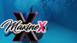 Maxine X plays with her Asian clit after oiling up! Squirting solo action!