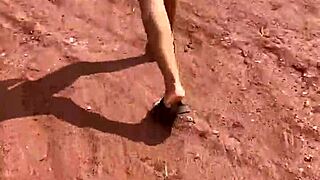 Latina in lingerie public assfucking with black bricklayer