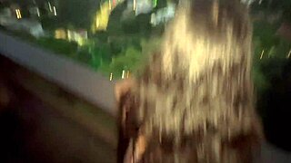 Intensely fucking beautiful latina teen on outdoor balcony